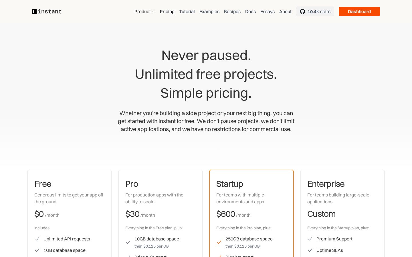 InstantDB Pricing