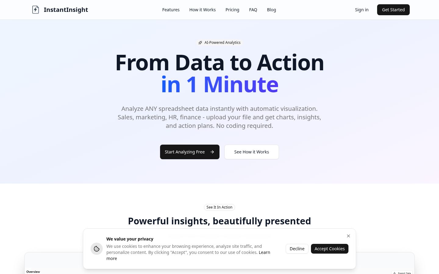 InstantInsight Homepage