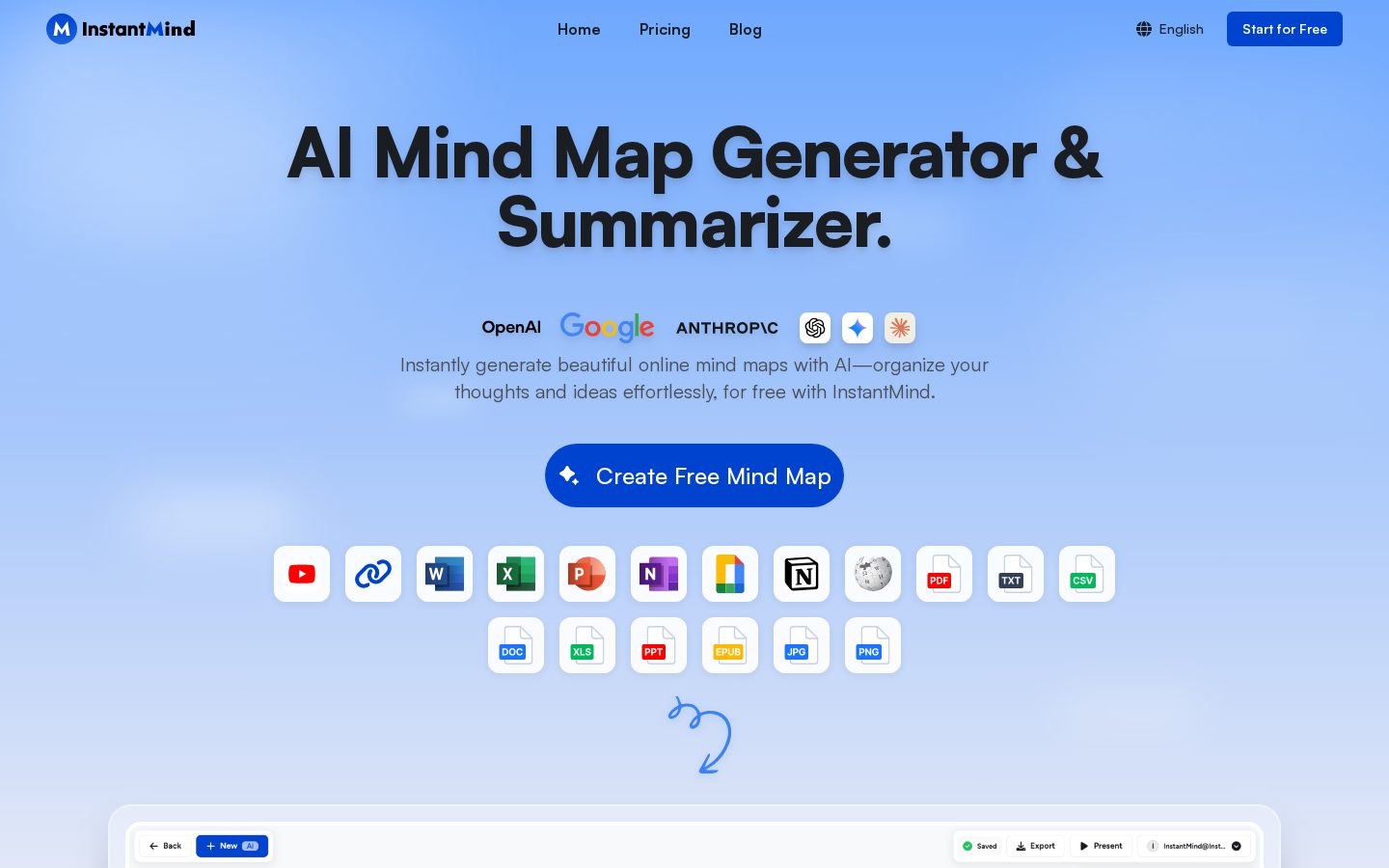 InstantMind Homepage