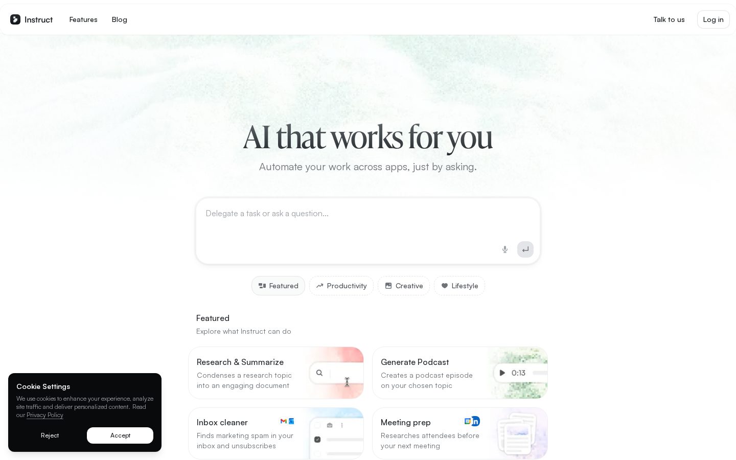 Instruct 2.5 Homepage