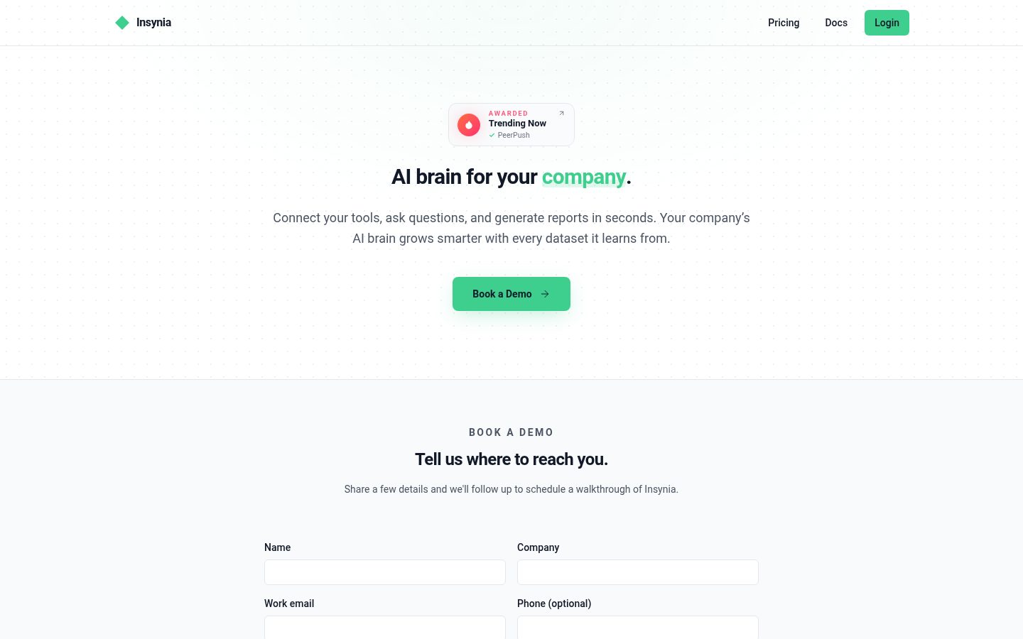 Insynia Homepage