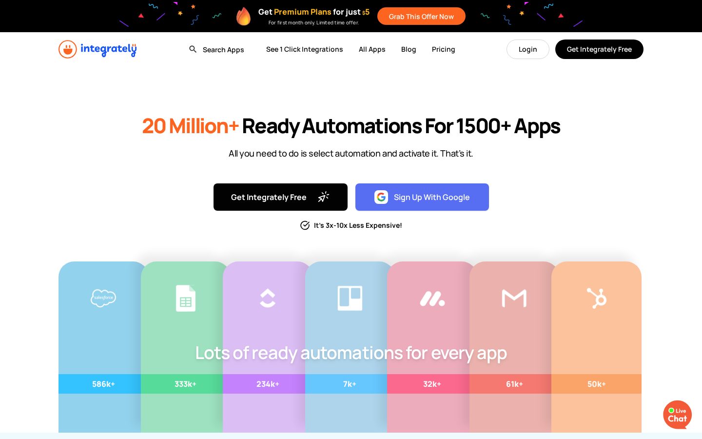 Integrately Homepage
