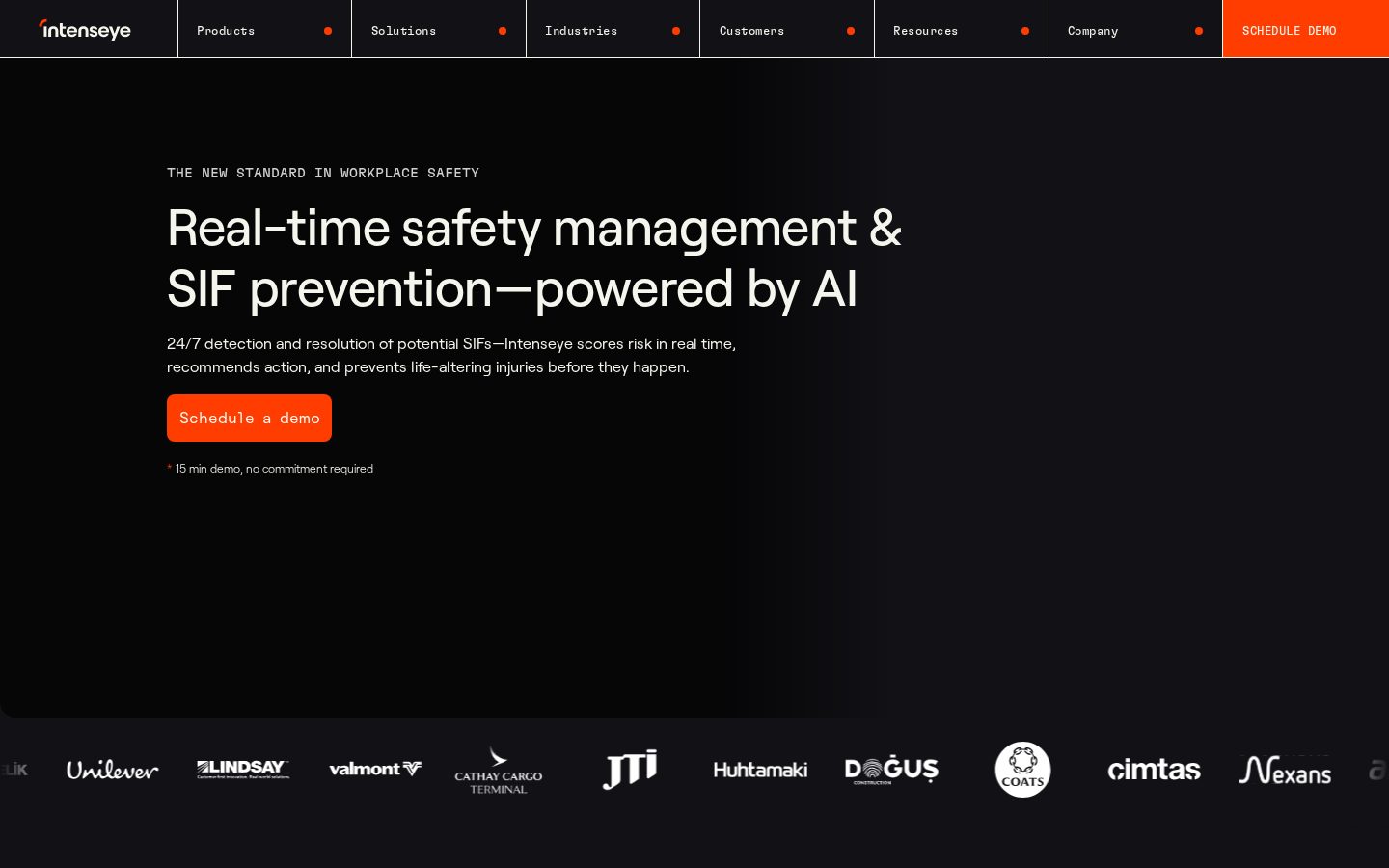 Intenseye Homepage