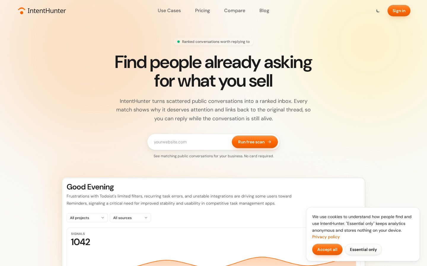 IntentHunter Homepage