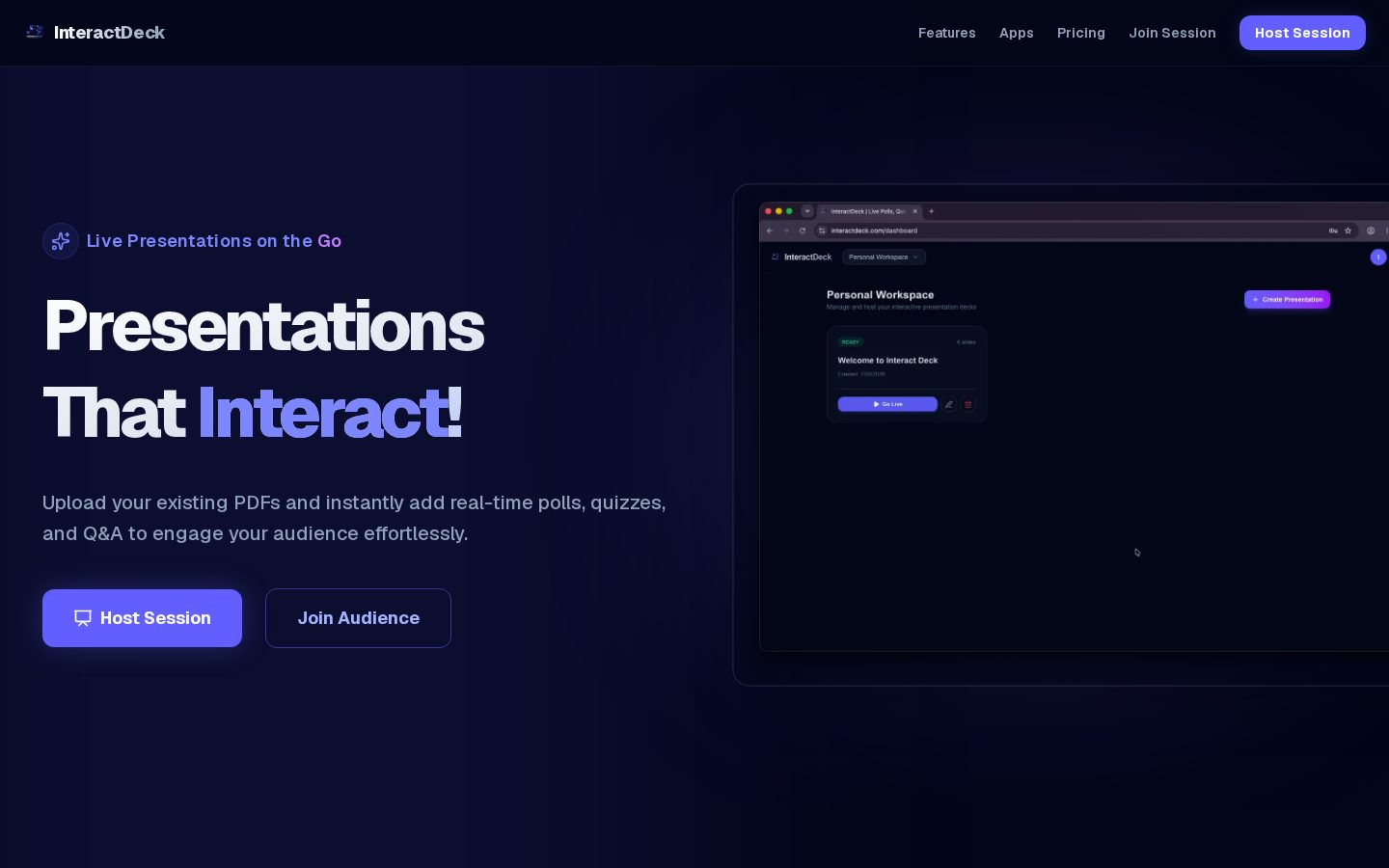 InteractDeck Homepage
