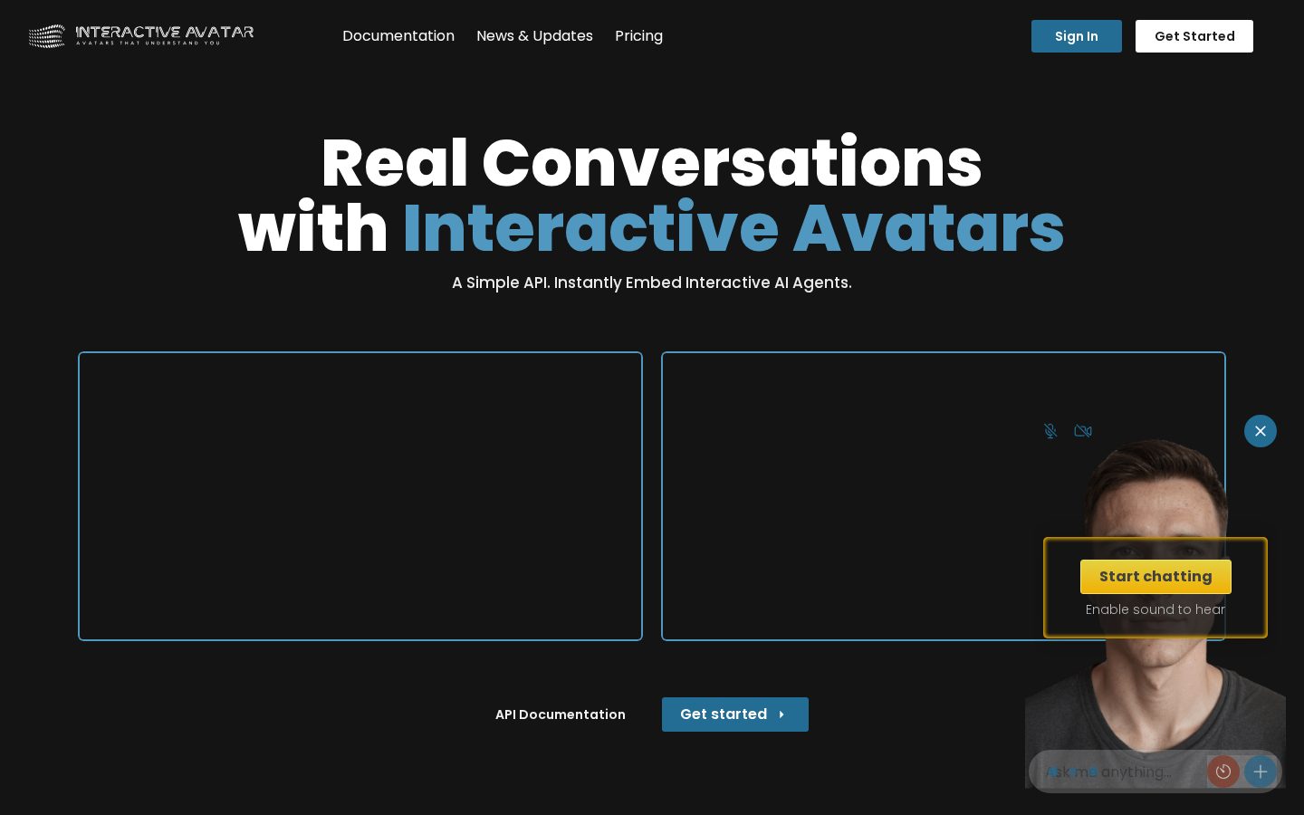 Interactive Avatar Homepage