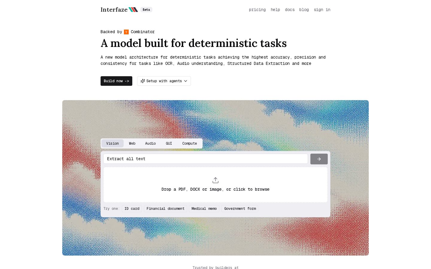 Interfaze AI Homepage