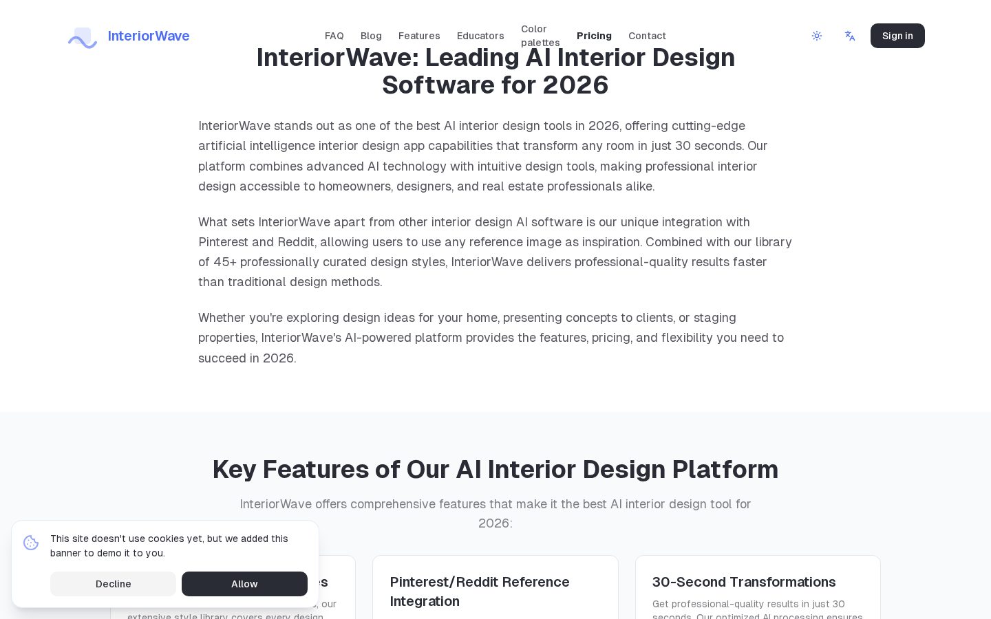 InteriorWave Pricing