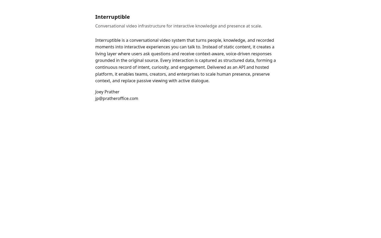 Interruptible Homepage