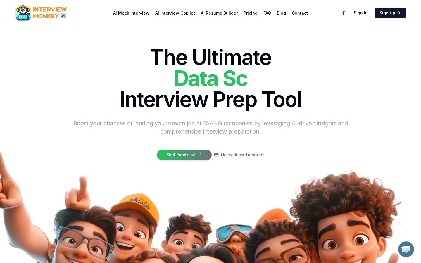 Interview Monkey AI Homepage