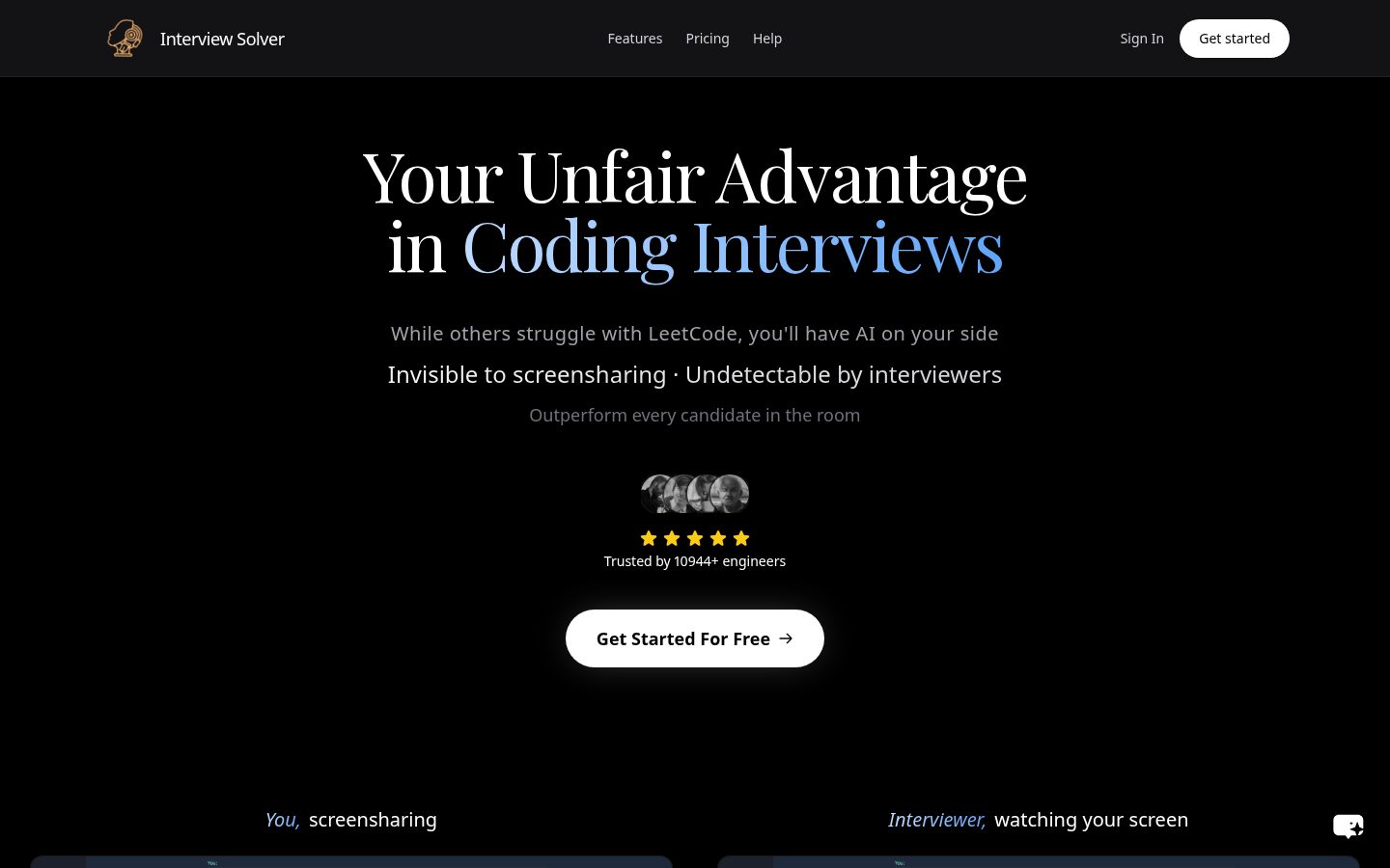 Interview Solver Homepage
