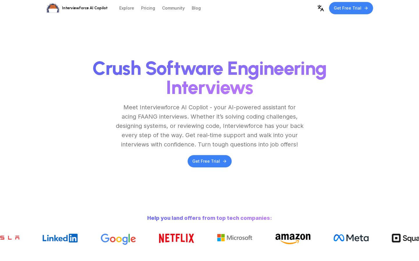 Interviewforce AI Homepage