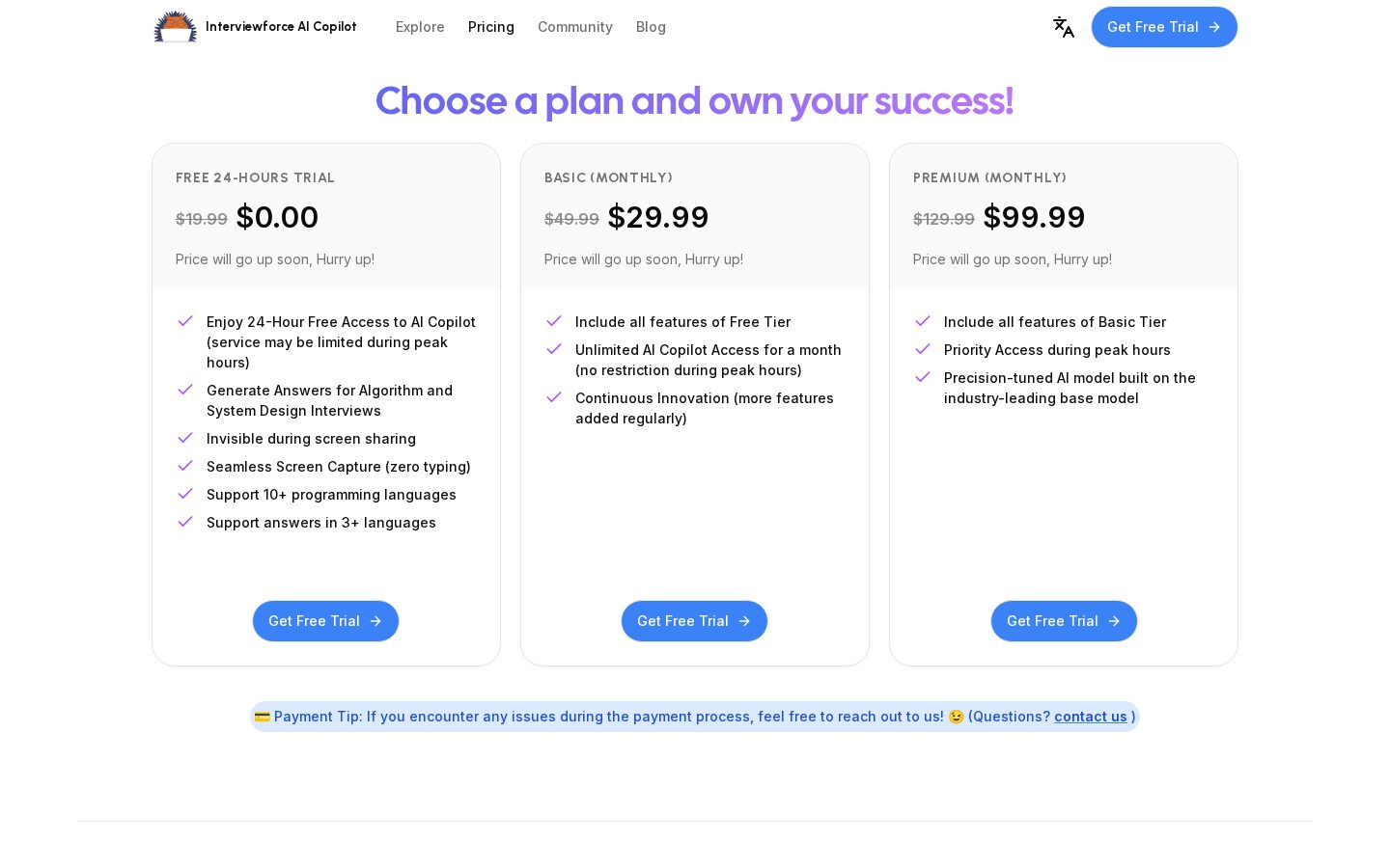 Interviewforce AI Pricing
