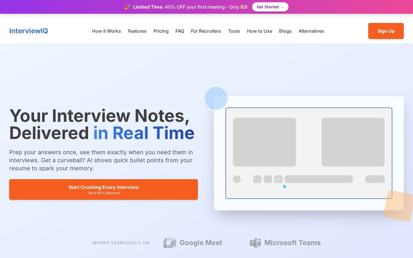 InterviewIQ Homepage