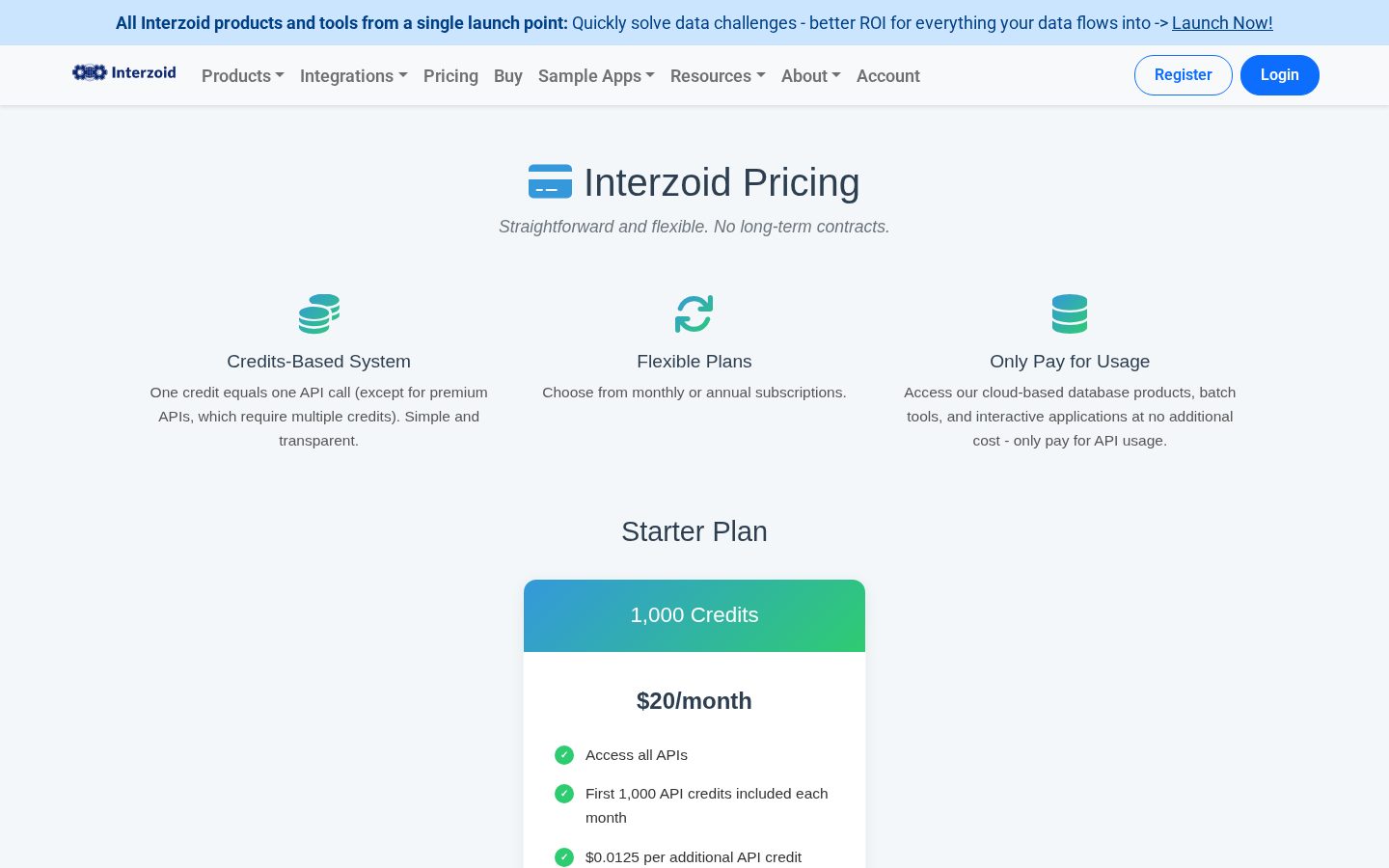 Interzoid Pricing