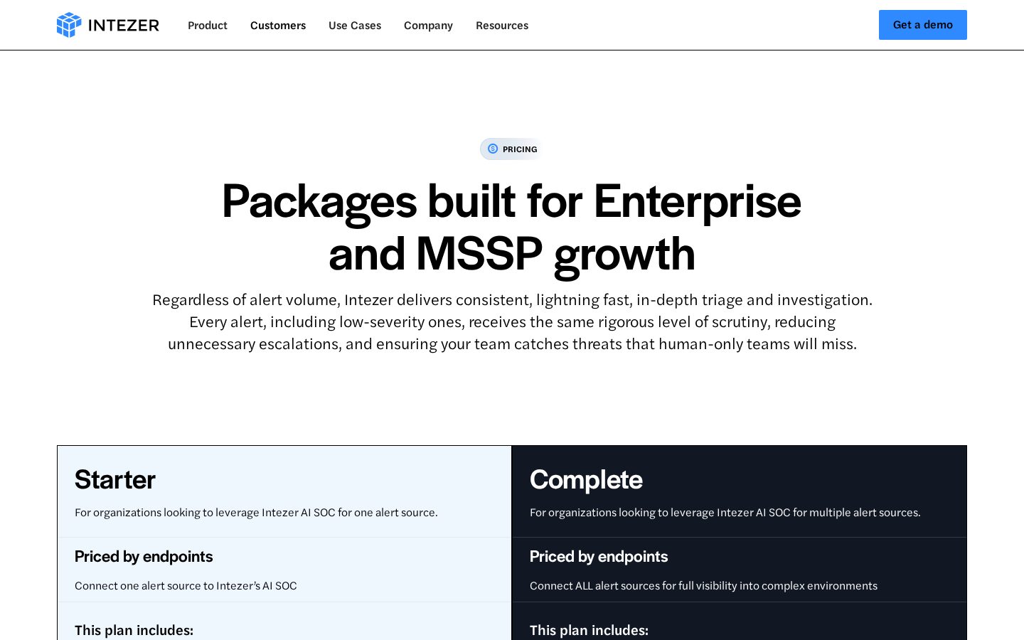 Intezer Pricing