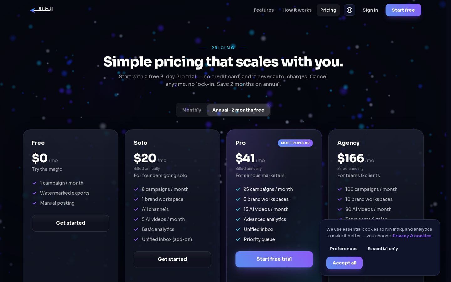 Intilq Pricing