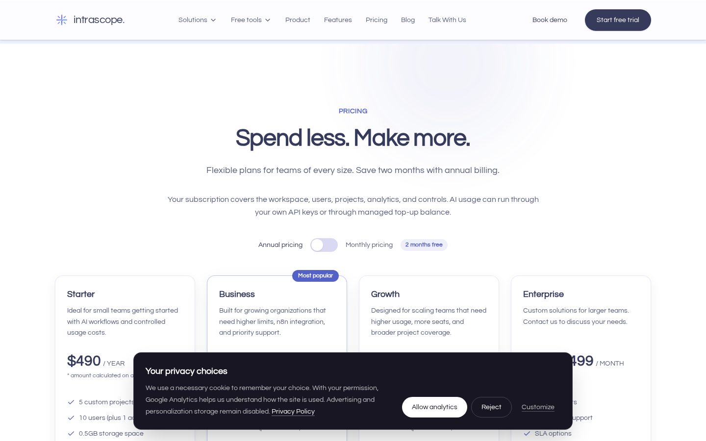 Intrascope.app Pricing