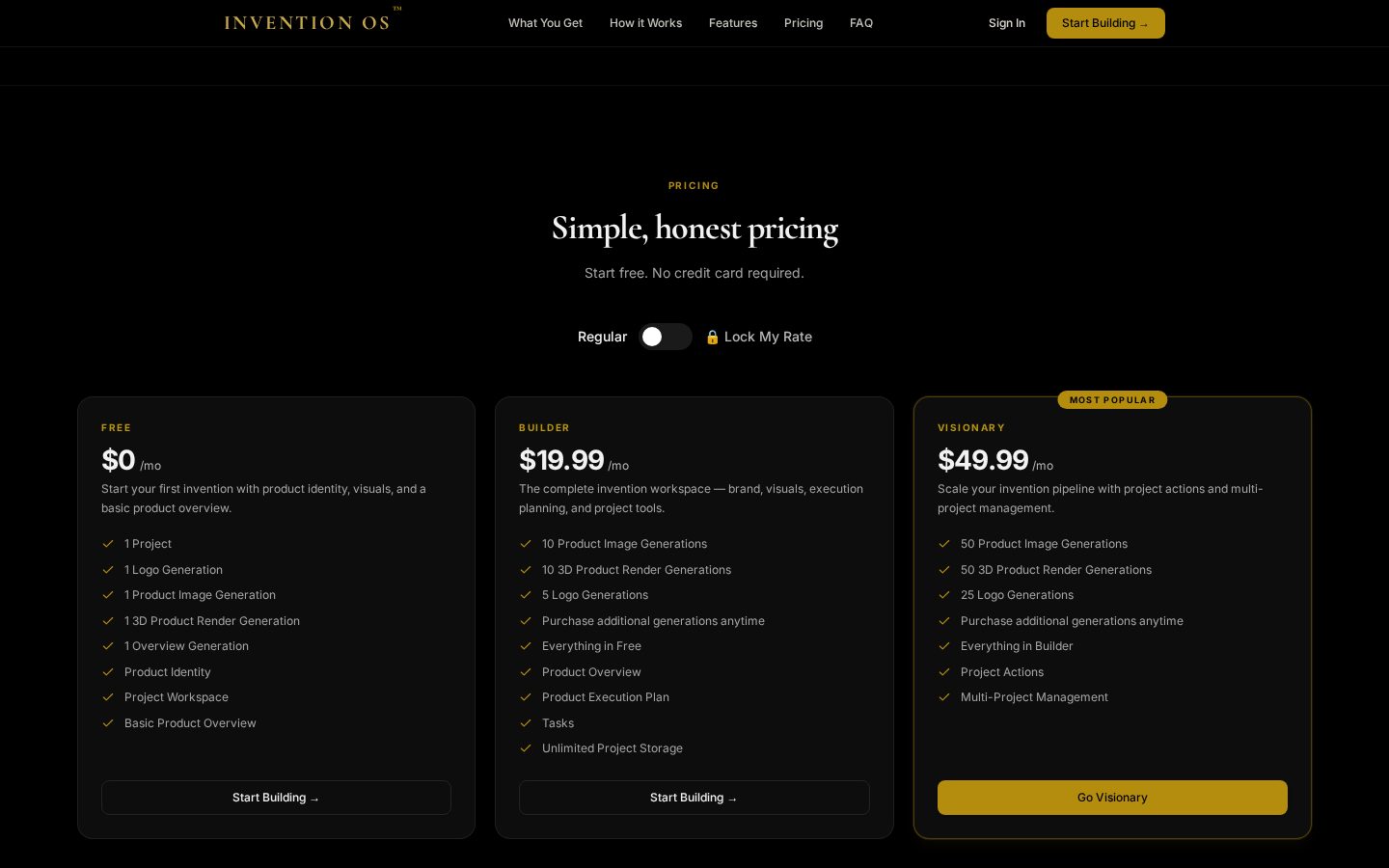 Invention OS Pricing
