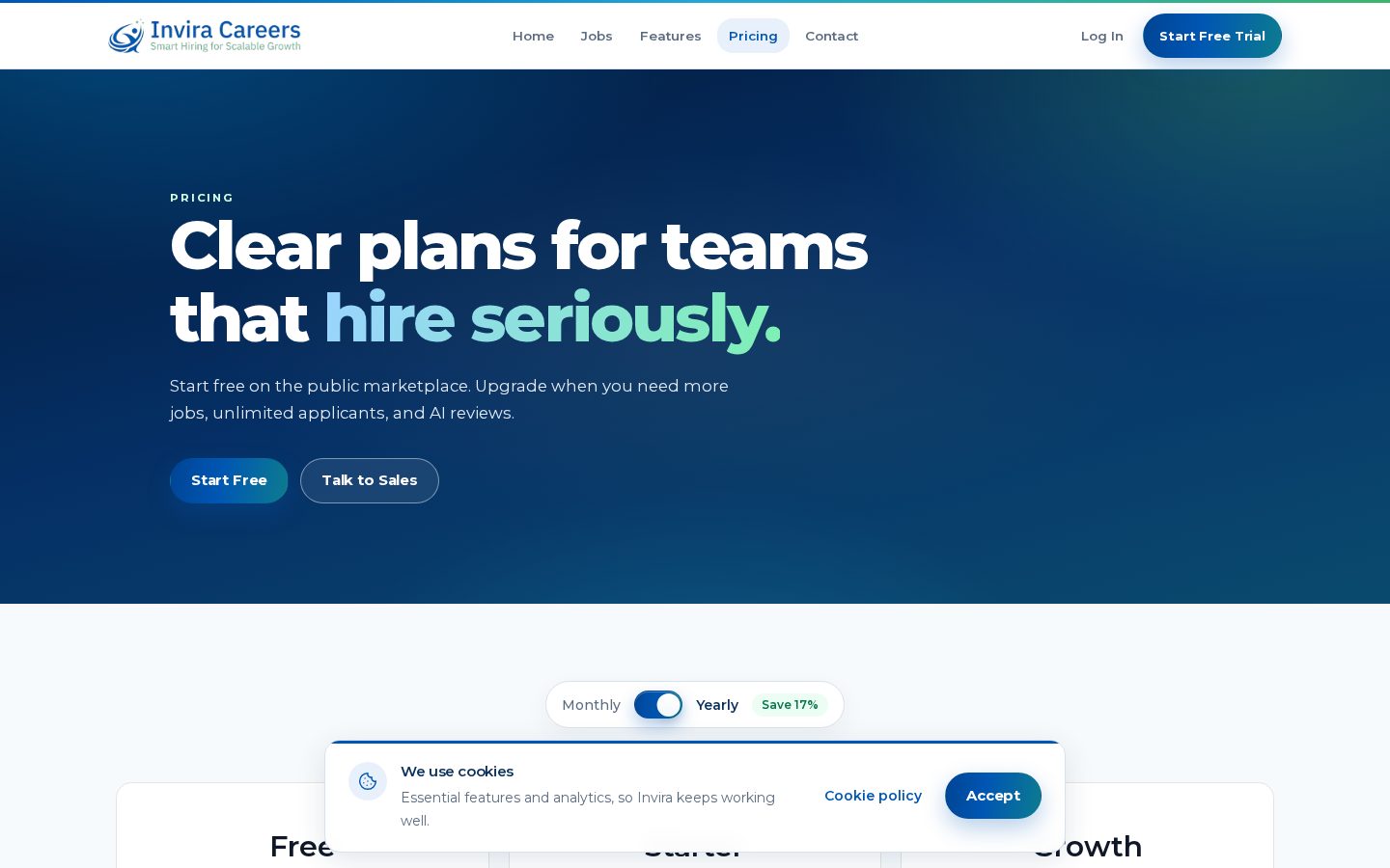 Invira Careers Pricing
