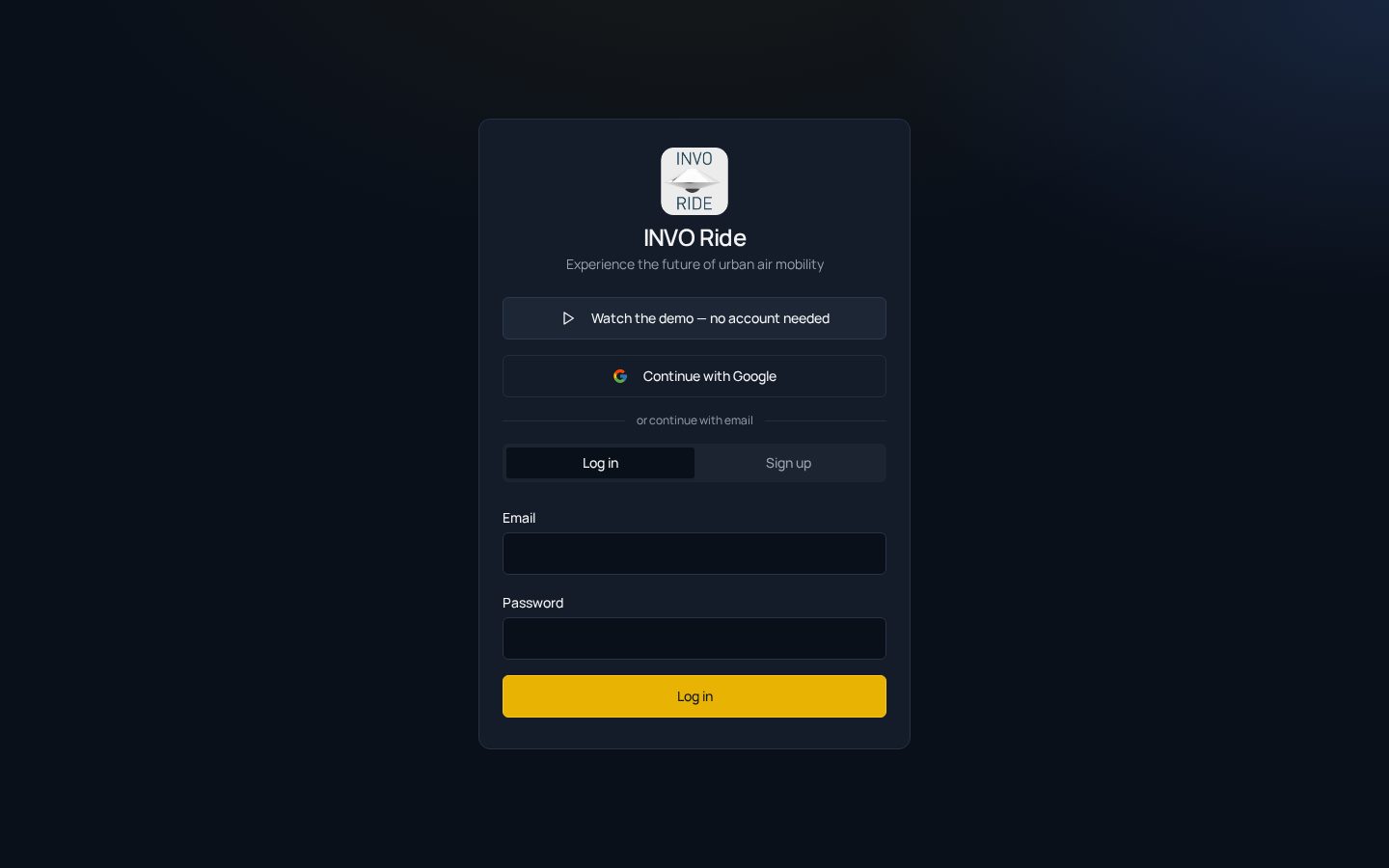 INVO Ride Homepage