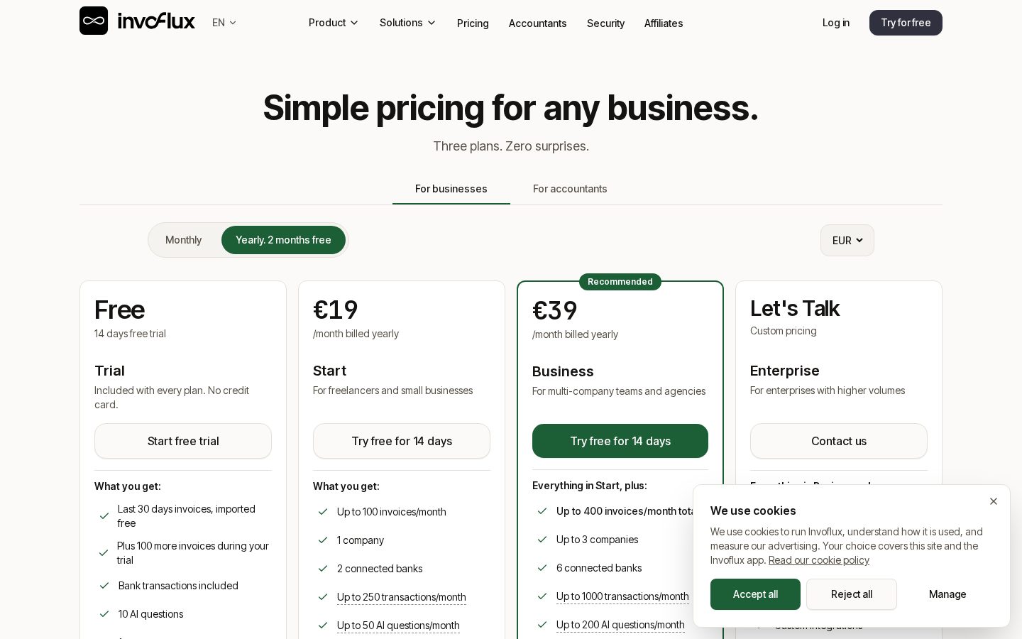 Invoflux Pricing