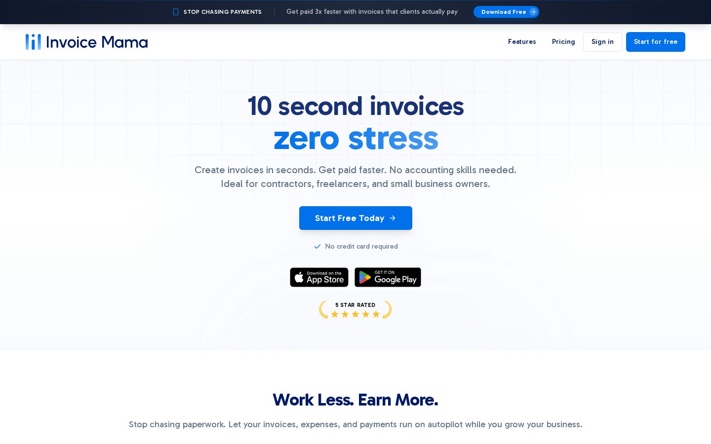 Invoice Mama Homepage