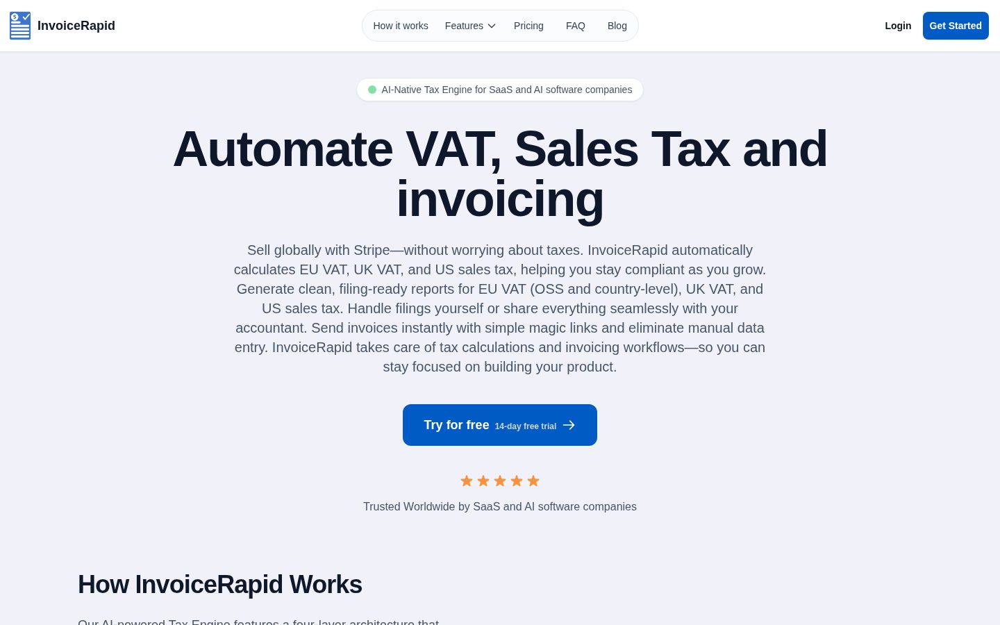 InvoiceRapid Homepage
