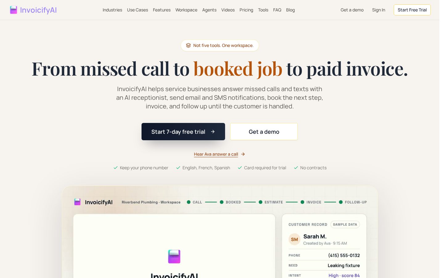 InvoicifyAI Homepage