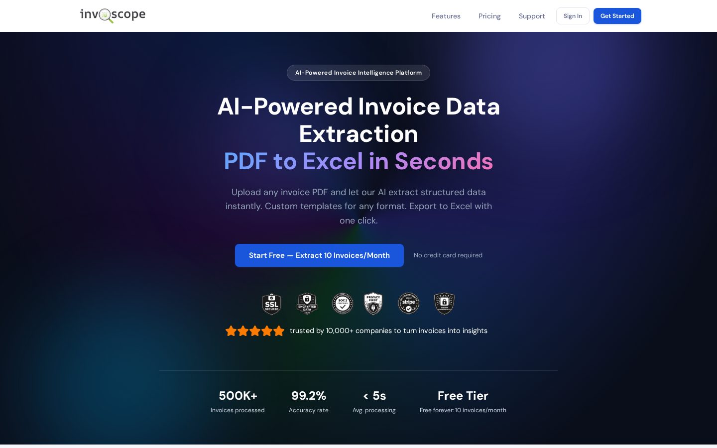 Invoscope Homepage