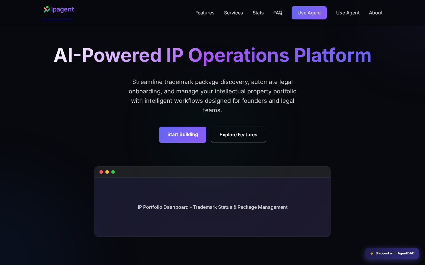 IP Agent AI Homepage