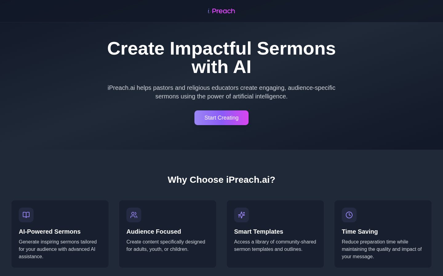 iPreach.ai Homepage