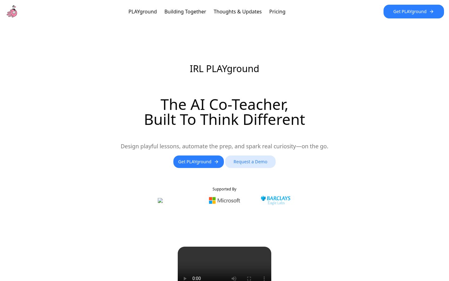 IRL PLAYground Homepage