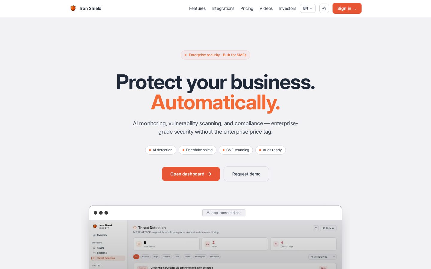 Iron Shield Homepage