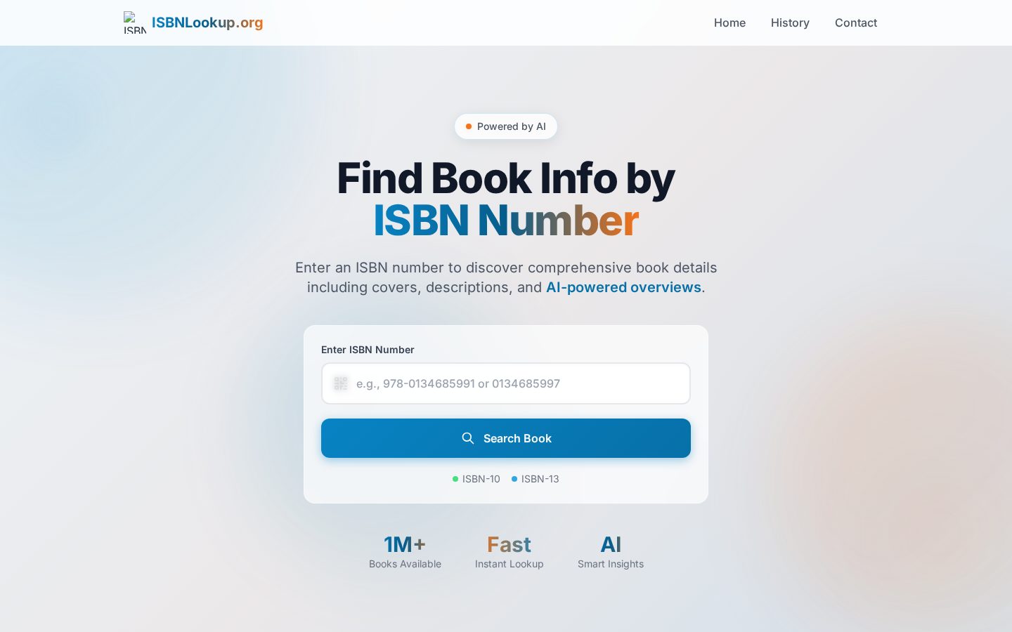 ISBN Lookup Homepage