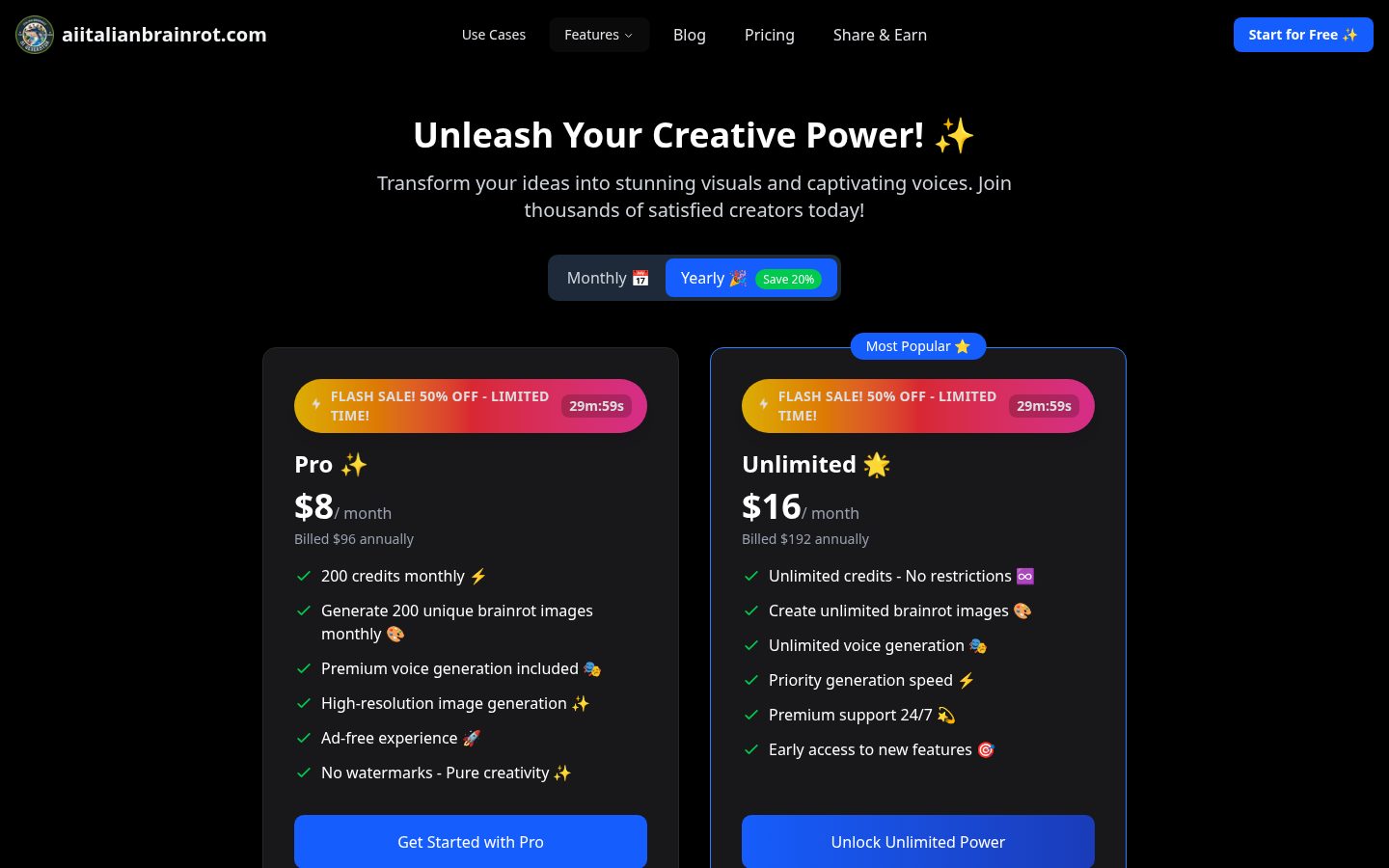 Italian Brainrot Generator Pricing