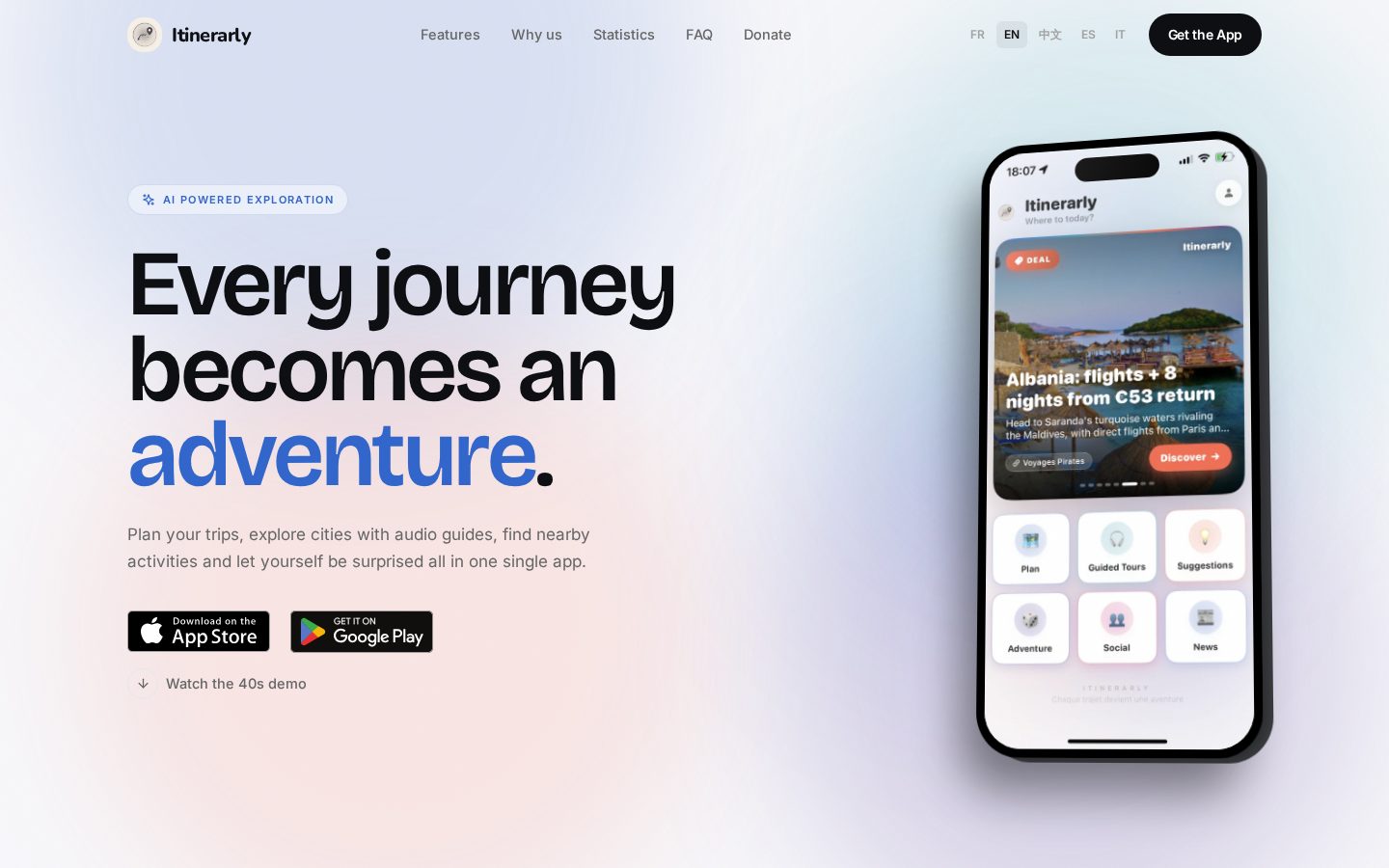 Itinerarly Homepage