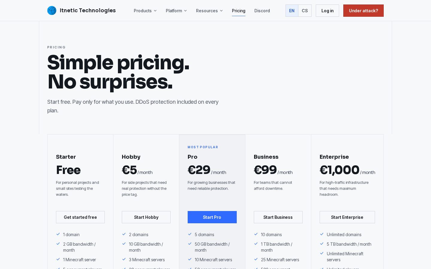 Itnetic Technologies Pricing