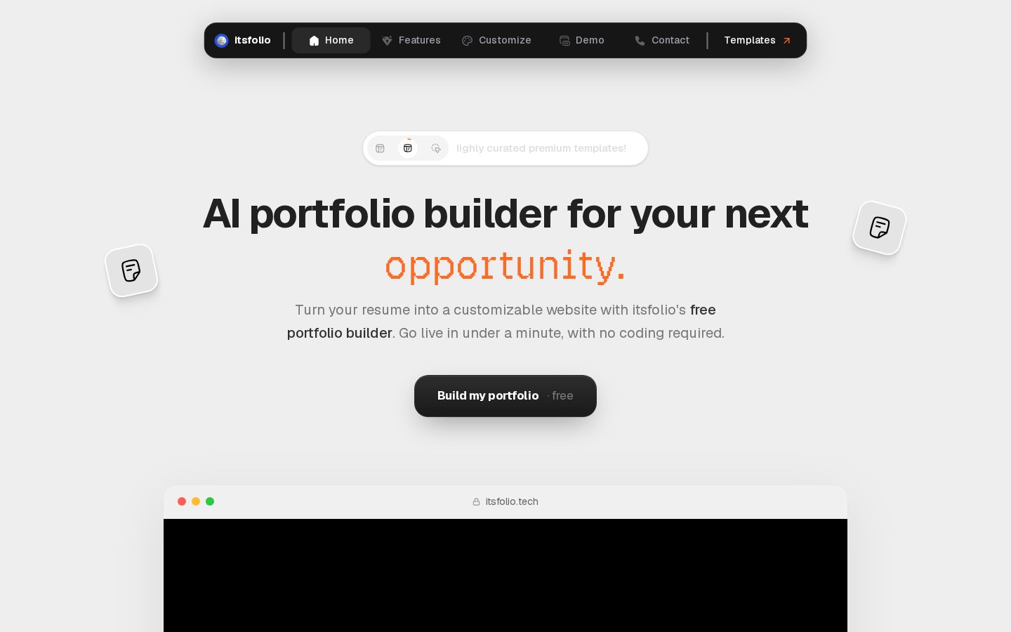 itsfolio.tech Homepage