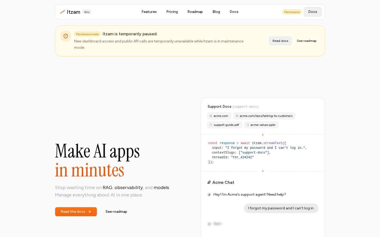 Itzam Homepage