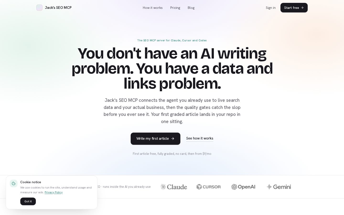 Jack's SEO MCP Homepage