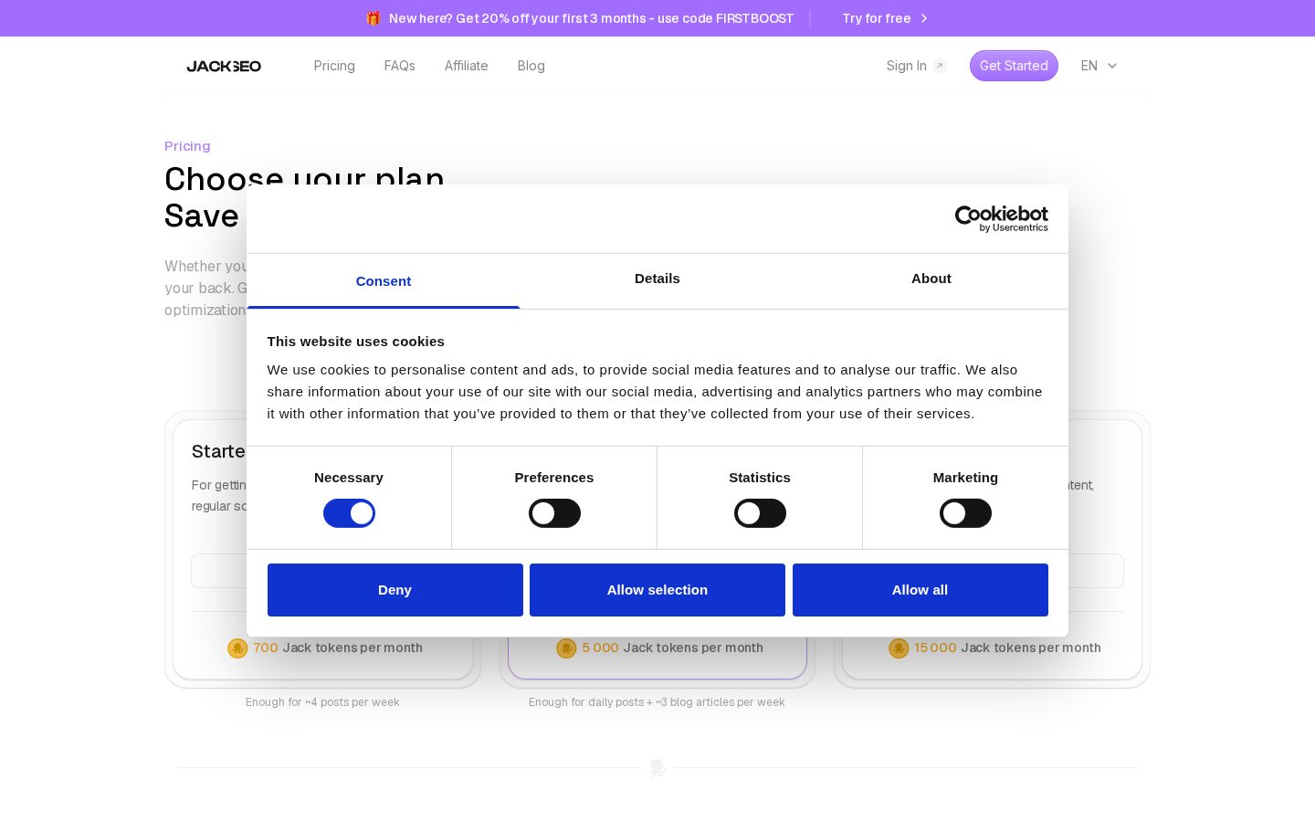 JackSEO Pricing