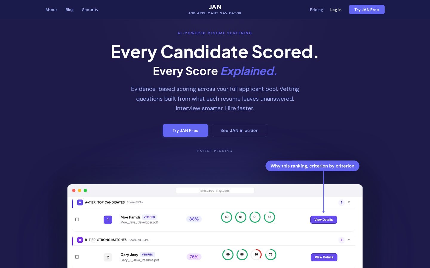 JAN, Job Applicant Navigator Homepage