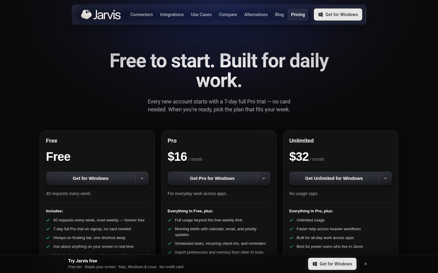 Jarvis AI Pricing
