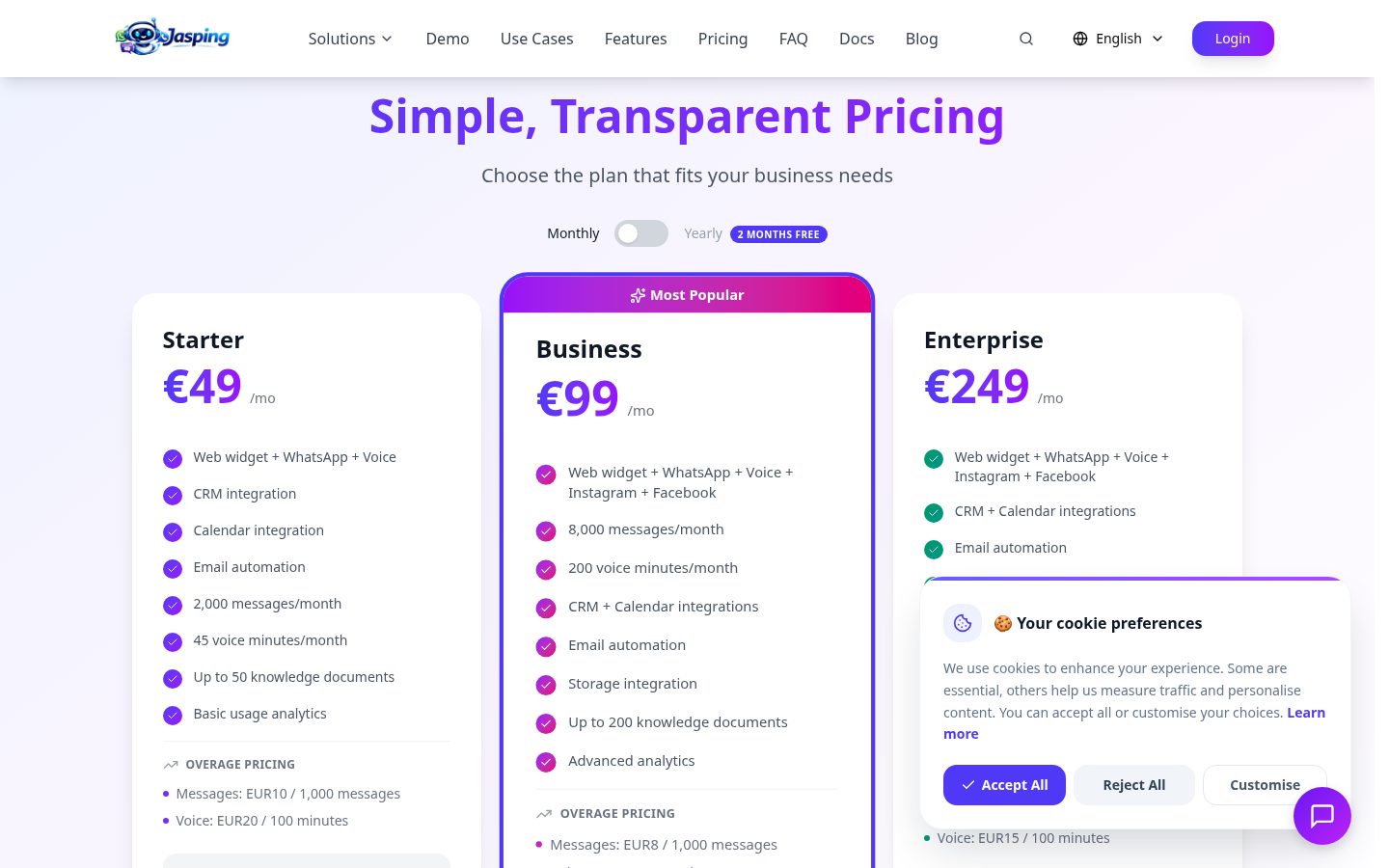 JasPing Pricing