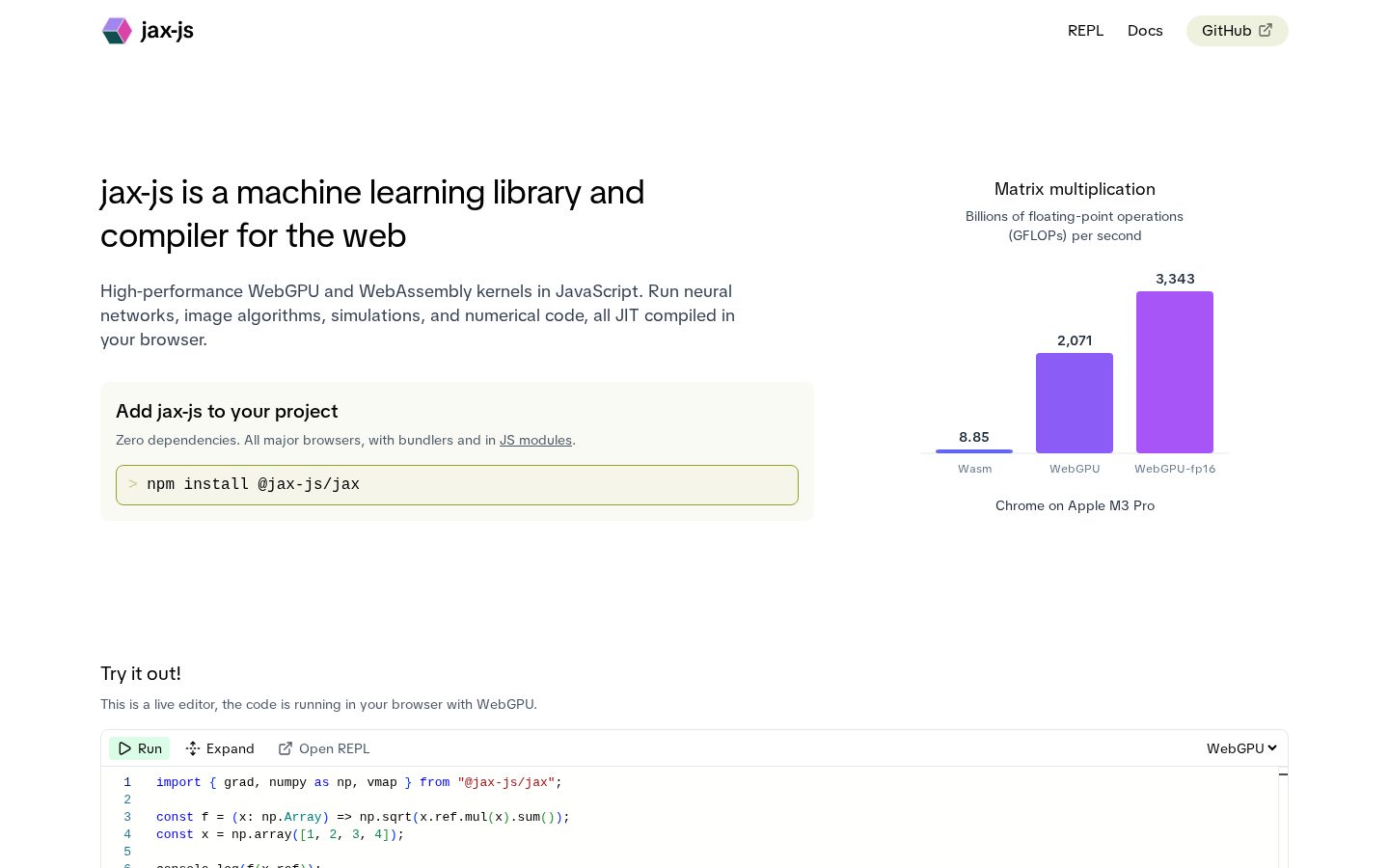 Jax JS Homepage