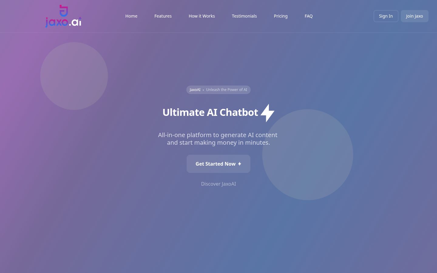 Jaxo Ai Homepage