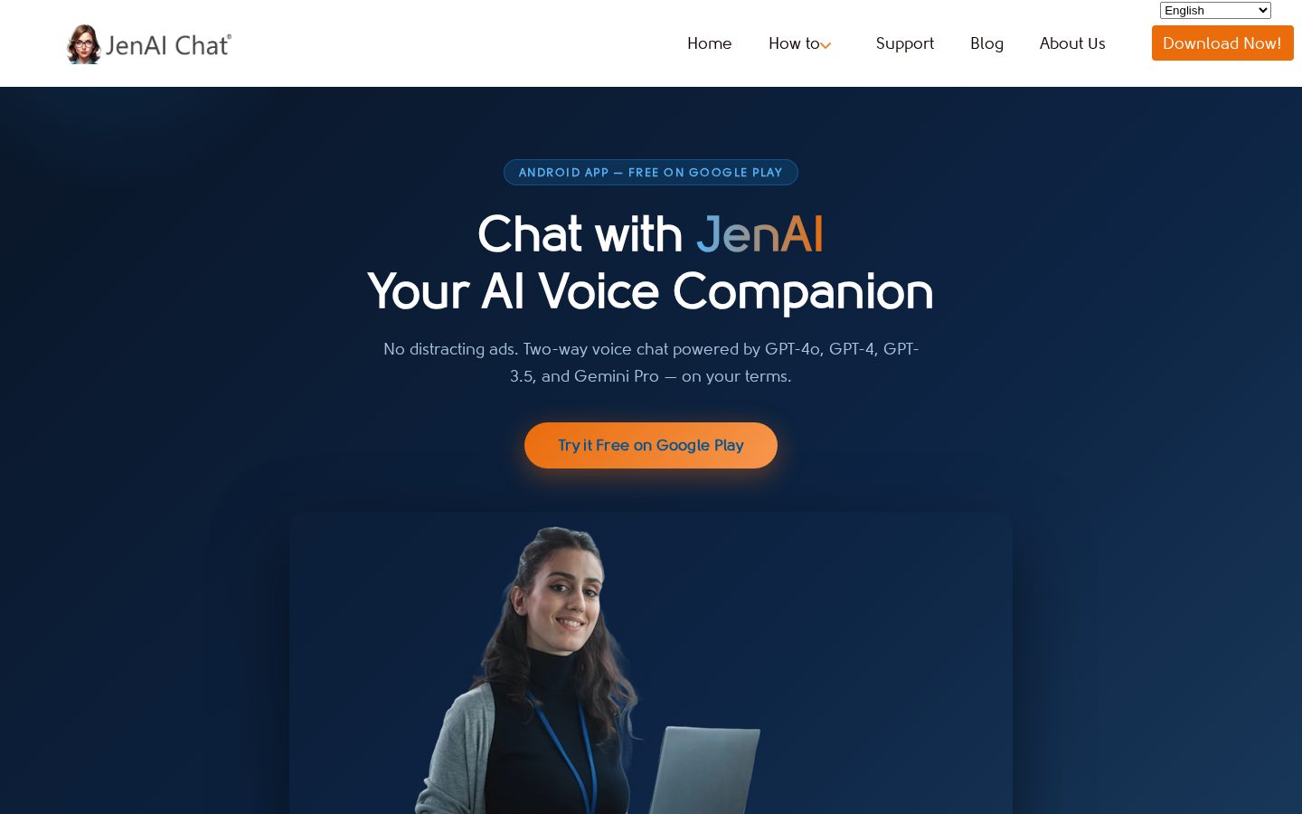 JenAI Chat Homepage