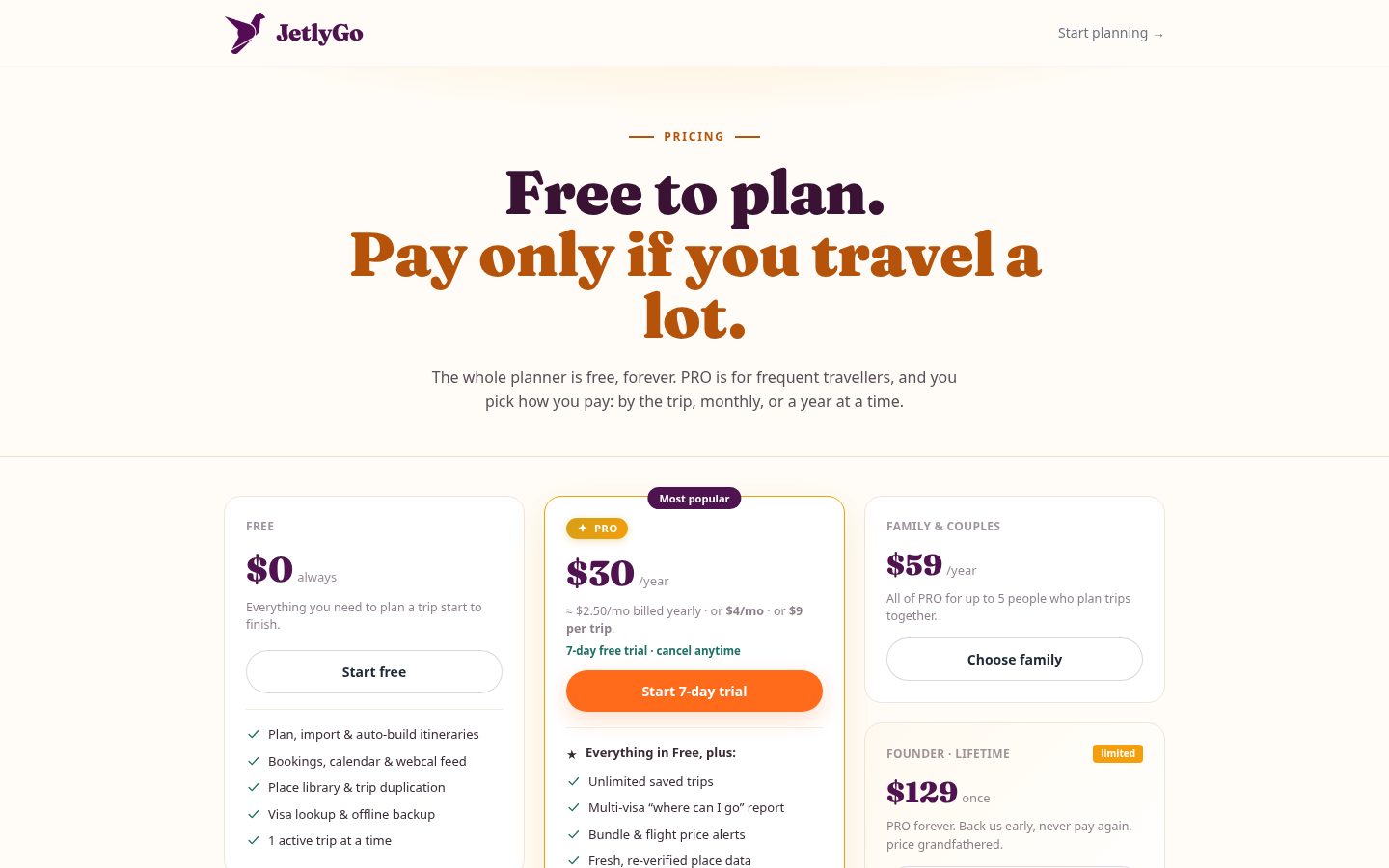 JetlyGo Pricing