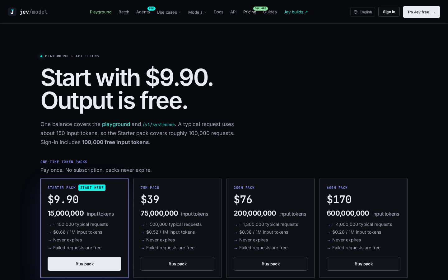 Jev Pricing